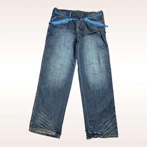Vintage Girbaud Jeans Mens 38x34 Blue Baggy  Y2K Streetwear Hip Hop Skater
